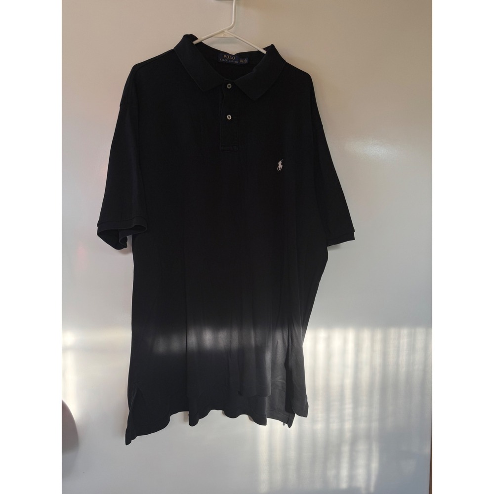 Polo Ralph Lauren Mens 3XLT Black Short Sleeve Pony Logo Cotton Polo Shirt